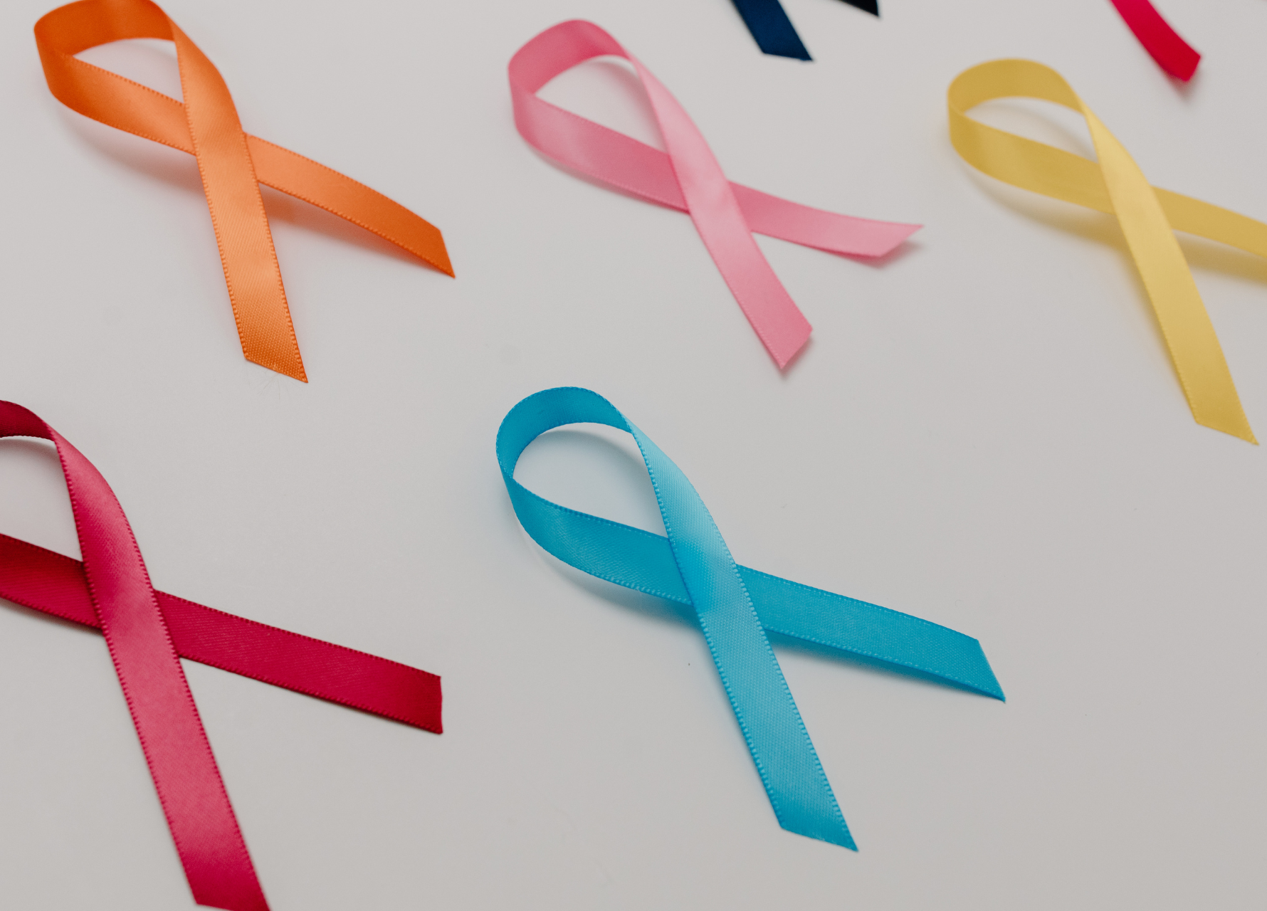 Colorful ribbons on a light background