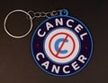 Cancel Cancer Circle Keychain, Dark Blue