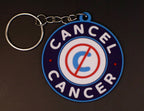 Cancel Cancer Circle Keychain, Dark Blue